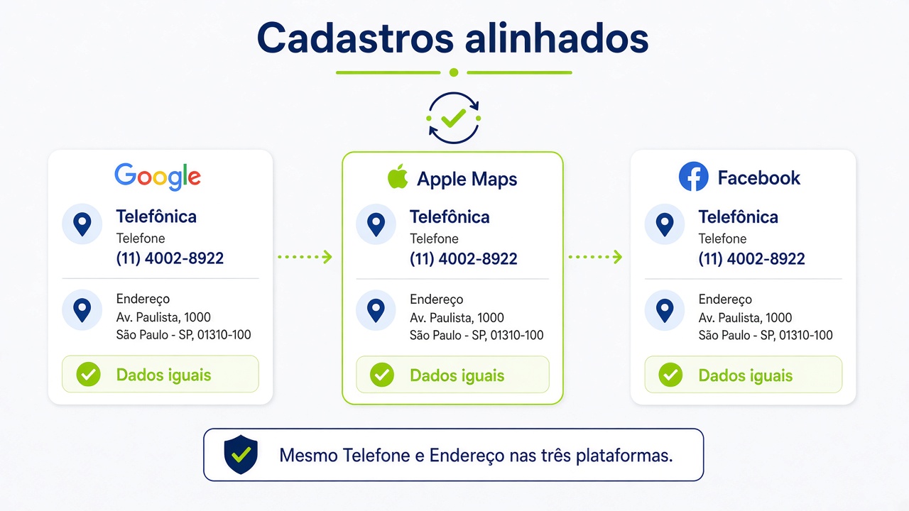 3. Mesmos dados nos cadastros importantes